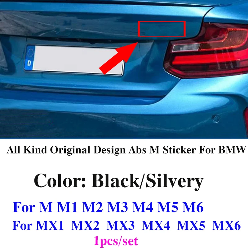 

1pcs Car Rear Logo Sticker Original Emblem Design ABS For M 3D Decal Label Fit For M series M1 M2 M3 M4 M5 M6 MX1 MX2 MX3 MX4