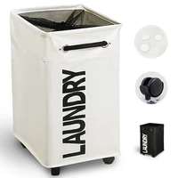 new rolling laundry organizer hamper with wheels collapsible large laundry basket bag foldable dirty clothes storage bin