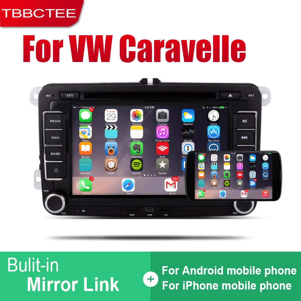 Автомобильная Мультимедийная система TBBCTEE Android 2 Din DVD для Volkswagen VW Caravelle 2010 ~ 2015