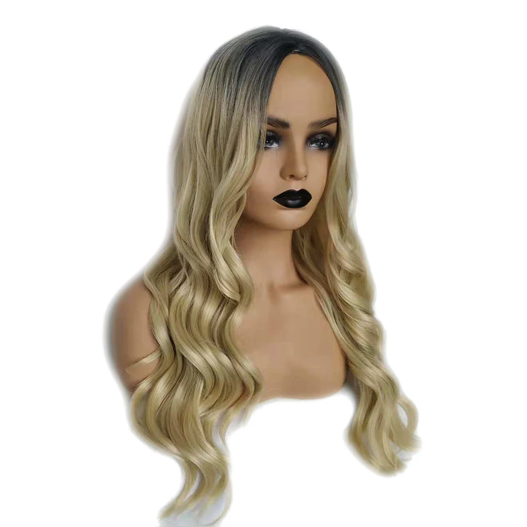 

Women Cosplay Long Wig Natural Curly Wavy Heat Resistant Synthetic Hair Wigs