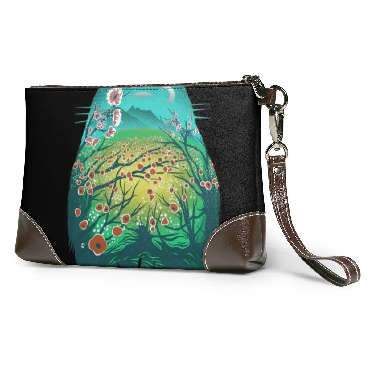 

Totoro Clutch Bag Design Casual Clutch Purse Leather Travel Zipper Wallet