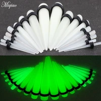 miqiao 2pcs new product non mainstream luminous pointed cone acrylic ear expansion 1 6mm 10mm human body piercing jewelry