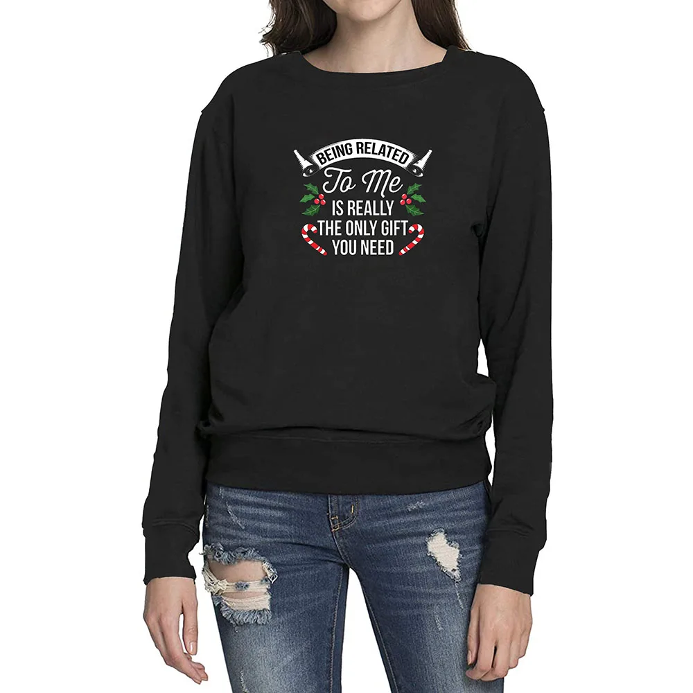 

WZ20034 Personality Trend Keep Warm Fashion Christmas Letter Printing Large Size Long Sleeve Fitness Round Neck Casual Pullover