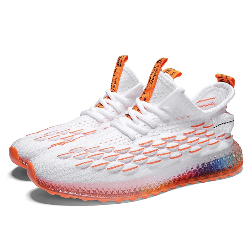 Кроссовки мужские с сетчатым плетением дышащие повседневный принт 4D для отдыха