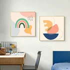 Современные бежевые геометрические декоративные картины, настенные постеры и принты в стиле бохо, холщовые картины для гостиной, спальни, украшение для дома