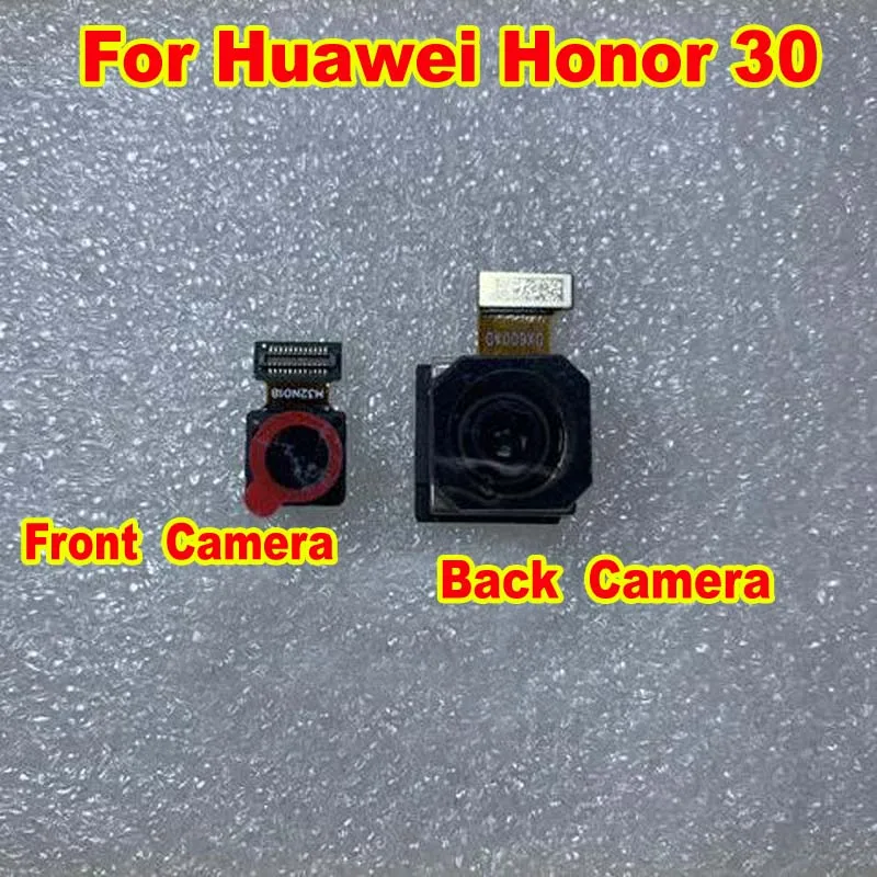 

Original Small Facing Front Selfie Camera For Huawei Honor 30 5G Main Big Rear Backside Back Camera Phone Flex Cable Parts