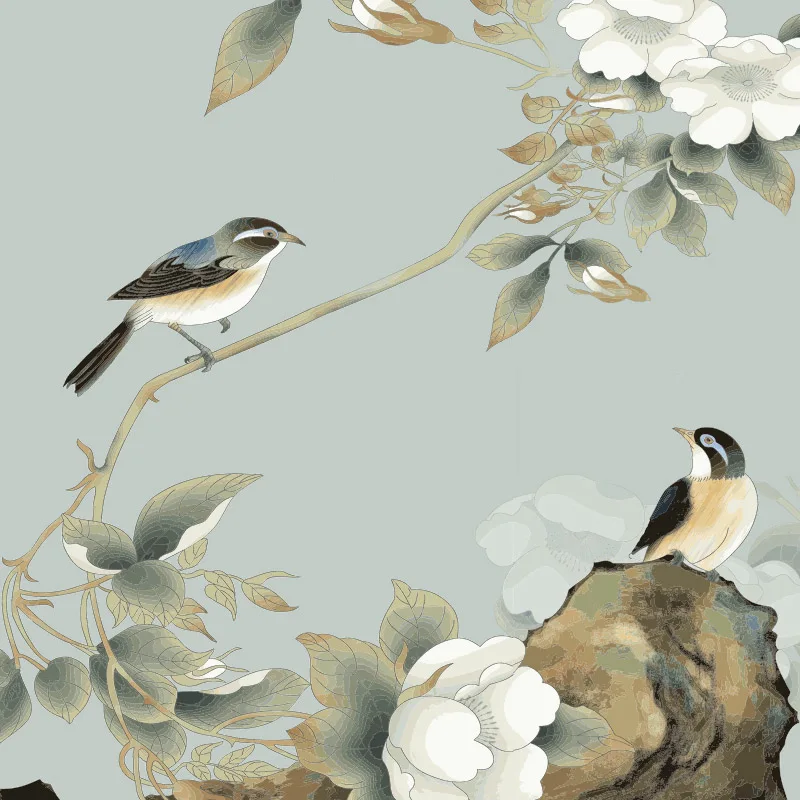 Flower birds SUNFREE цифровые печатные беспроводные рулонные жалюзи затемненные тканевые жалюзи с принтом в виде цветов и птиц Пружинные рулонные шторы - Цвет: Flower birds