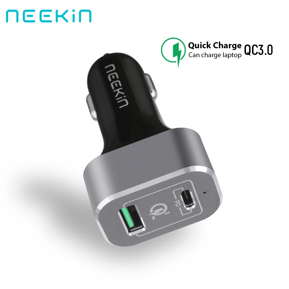 

NEEKIN 64W 3.1A Car Charger QC3.0 PD3.0 Quick Charge Universal Dual USB Fast Charging For iPhone Samsung Xiaomi For ipad 10.5