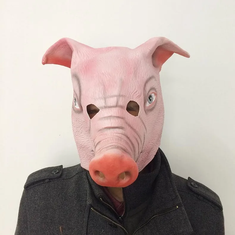 Костюм из силиконовой резины для взрослых смешной латексный свинка маска лица