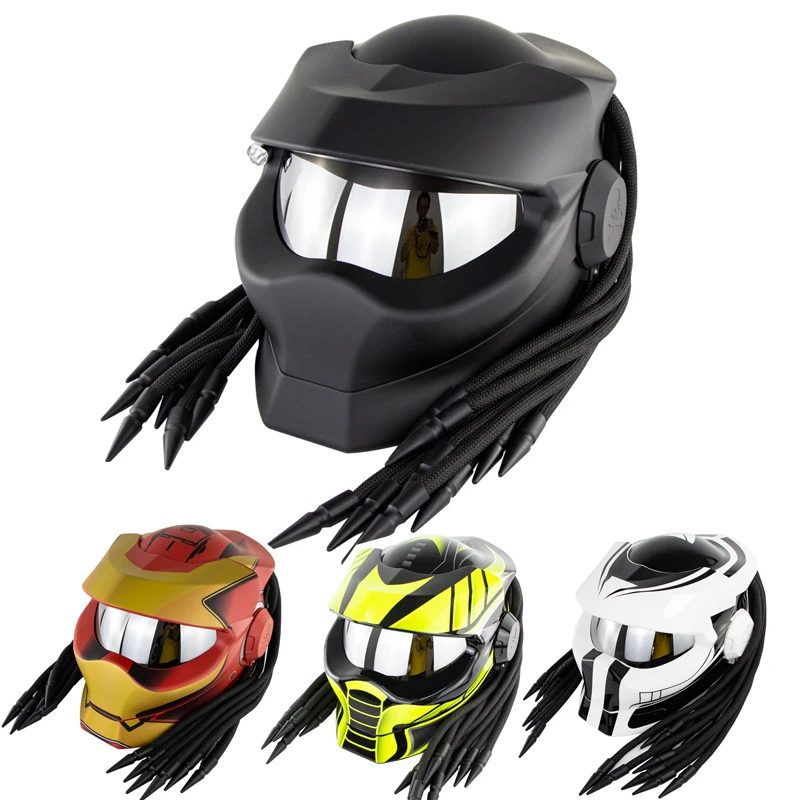 Зоман шлем хищника Ретро Черный Полный уход за кожей лица мотоциклетный