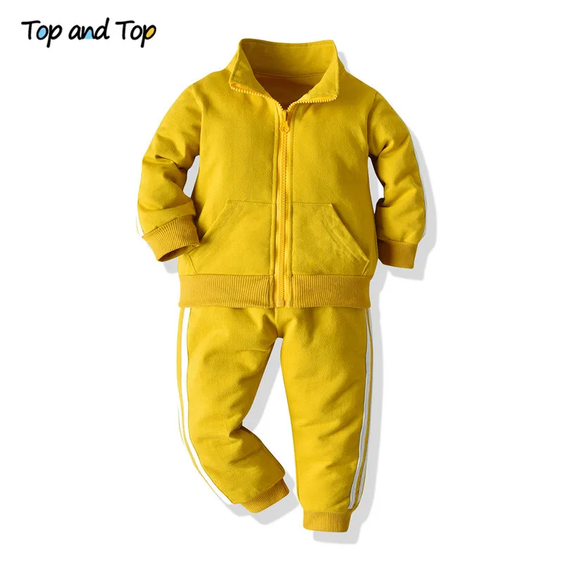 Топ и Модный хлопковый унисекс Детский Повседневный комплект одежды свитшот на