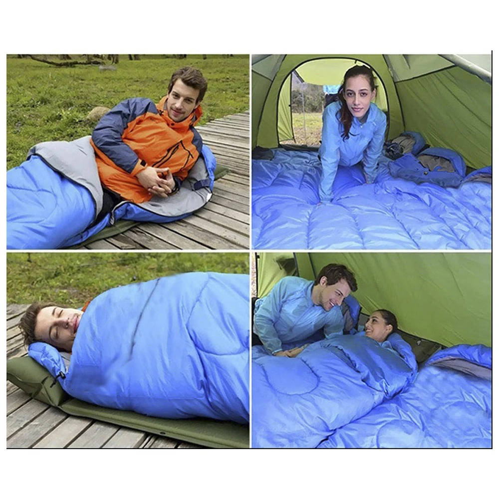 

Sleeping Bag 0.95kg Portable Winter Camping Equipment Waterproof Outdoor Adult Envelope Sleeping Bags Cotton Ultralight 180+30cm