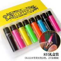 clipper creative windproof lighter personality red flame butane torch lighter cigar accessories men gift collection