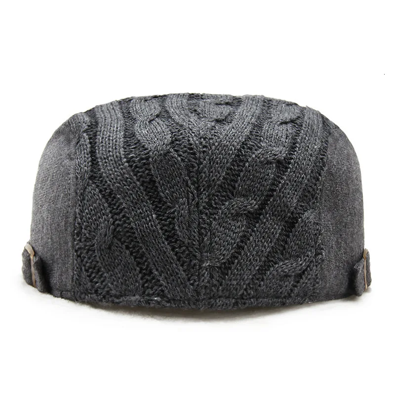 2019 Зимний вязаный берет для папы мужская повседневная плоская шапка Мужская