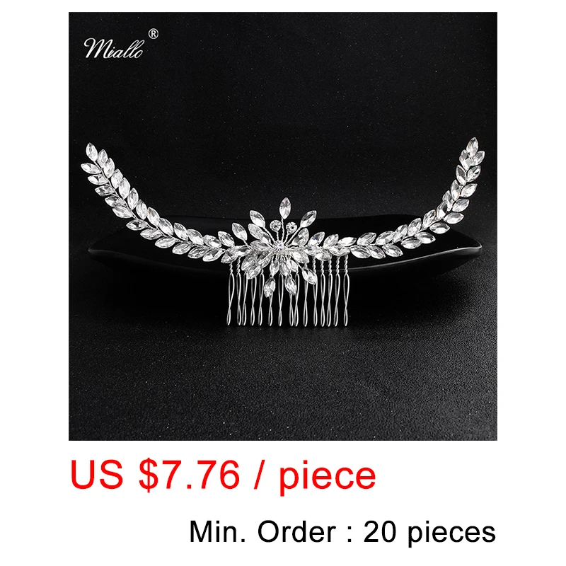 

Miallo 2019 20pcs/lot Wholesale Leaves Crystal Handmade Women Wedding Hair Comb Hair Jewelry Ornaments Bridal Headpieces