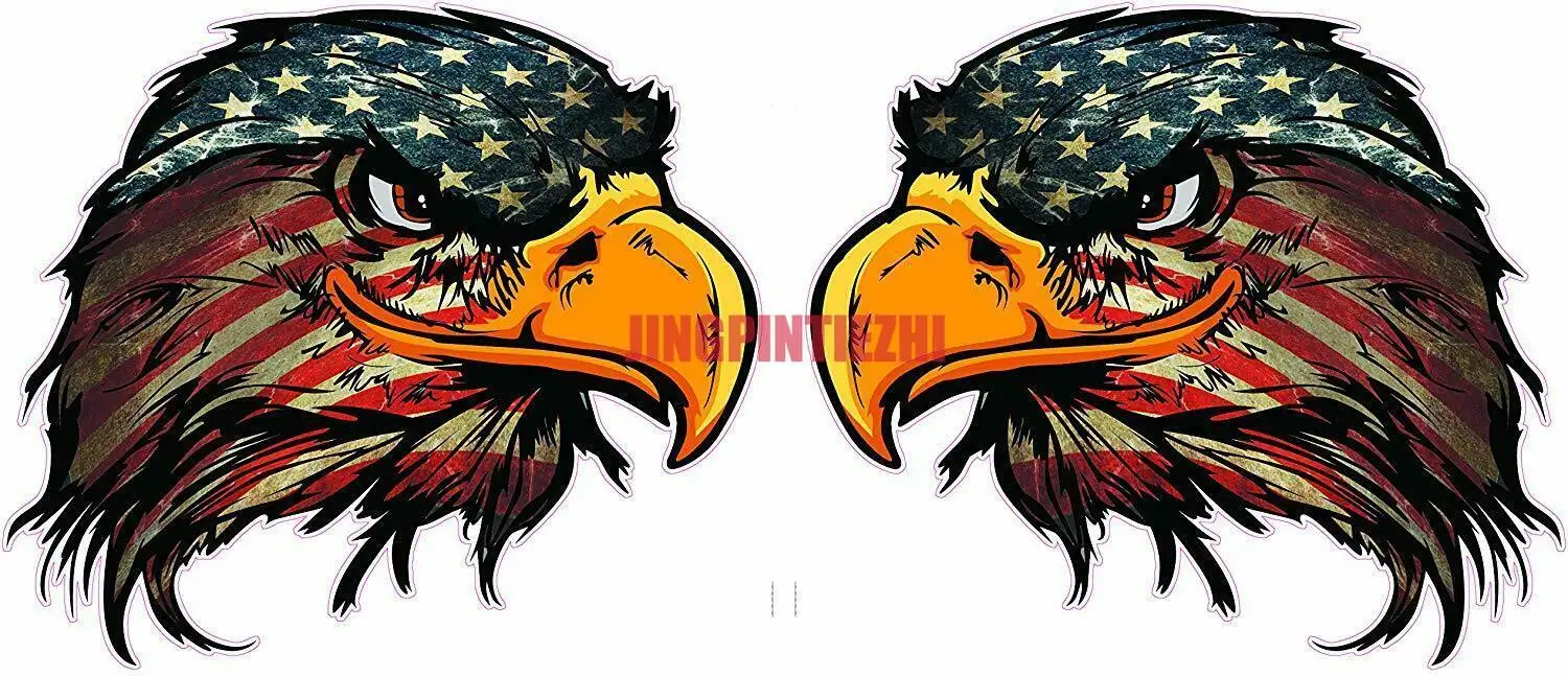 

Personality Car Sticker Pair American Flag Eagle Head Version Decal Vinyl Decal Vinyl Stickers Car Decal Decoration Laptop