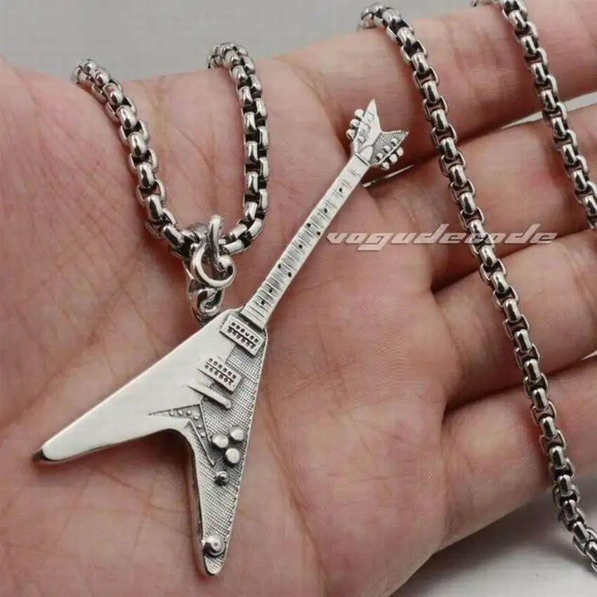 Металлическая гитара в стиле рок Legend Скорпион 925 пробы Серебряная Мужская