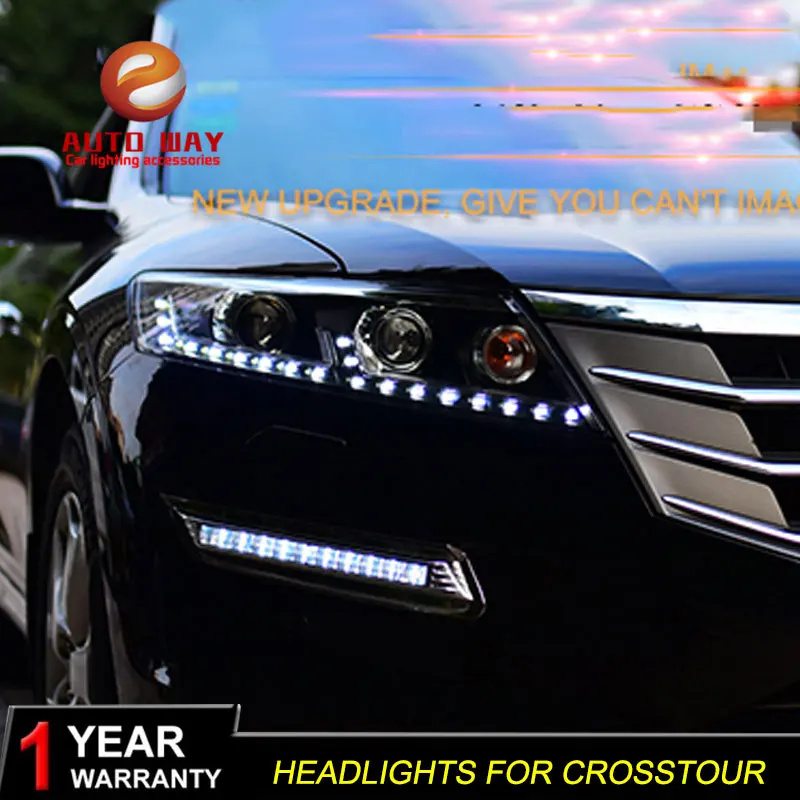 Автомобильный Стайлинг чехол для передней фары Honda Crosstour 2010 2013 светодиодный ная