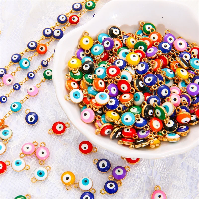 Мини-бусины от сглаза с эмалью для самостоятельного изготовления браслетов