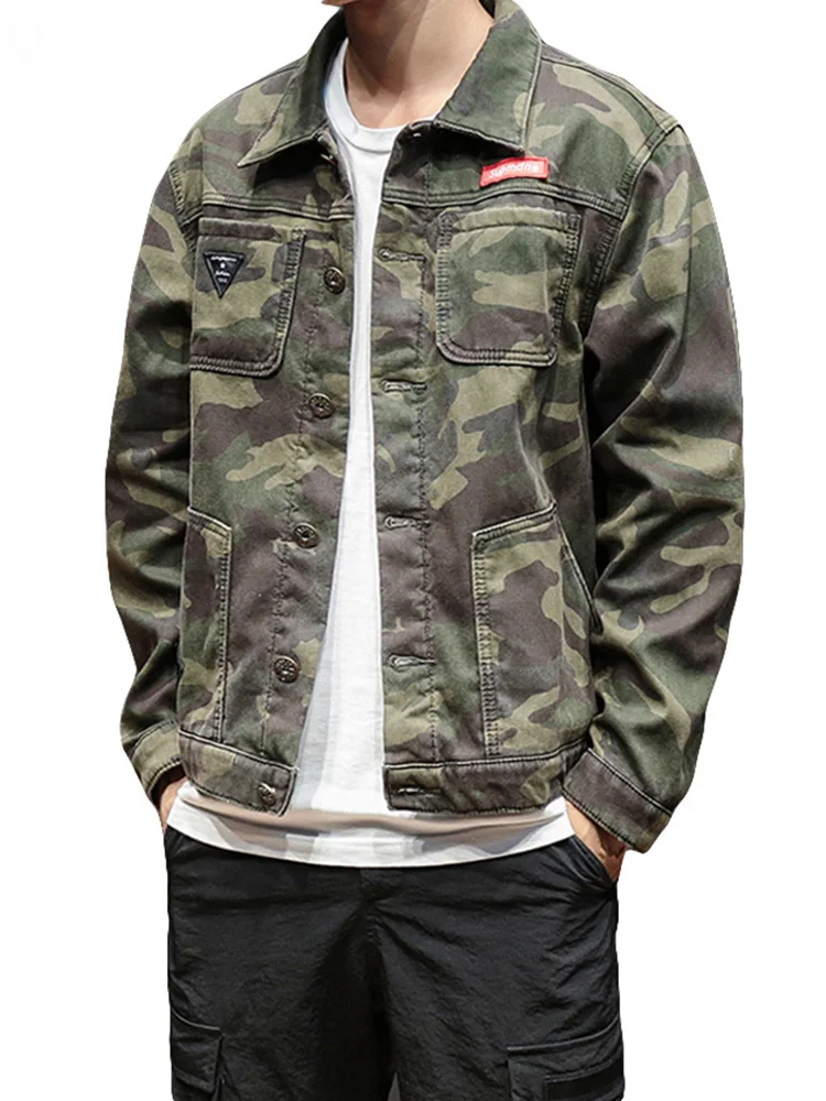 Camouflage Denim Jacket Men - Men's 
