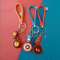 3D Cartoon PVC Marvel Avengers Keychains Superhero Iron Man Spider Man Key ring Kids Schoolbag Pendant Gift