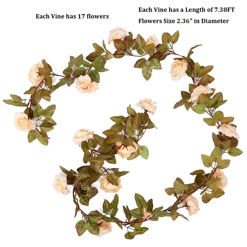 6 шт. искусственные розы венок из виноградных листьев Висячие поддельные