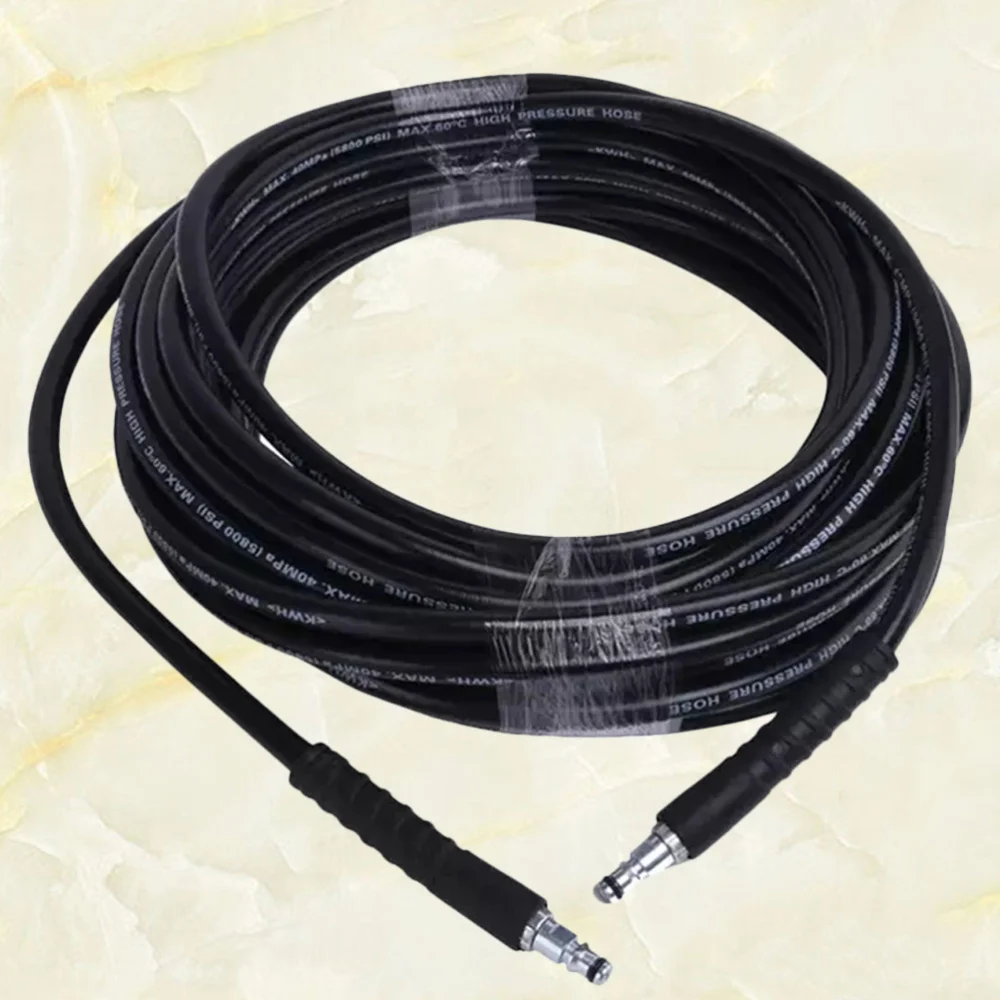 

1Pc 6M Professional Pressure Washing Machine Hose Pipe Rubber Water Heater Hose for Car Cleaning Washer Female Connection(Black)