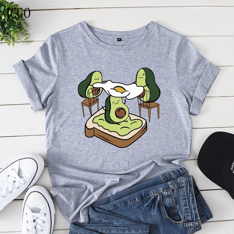 Футболка JCGO женская из хлопка повседневный топ с круглым вырезом и коротким