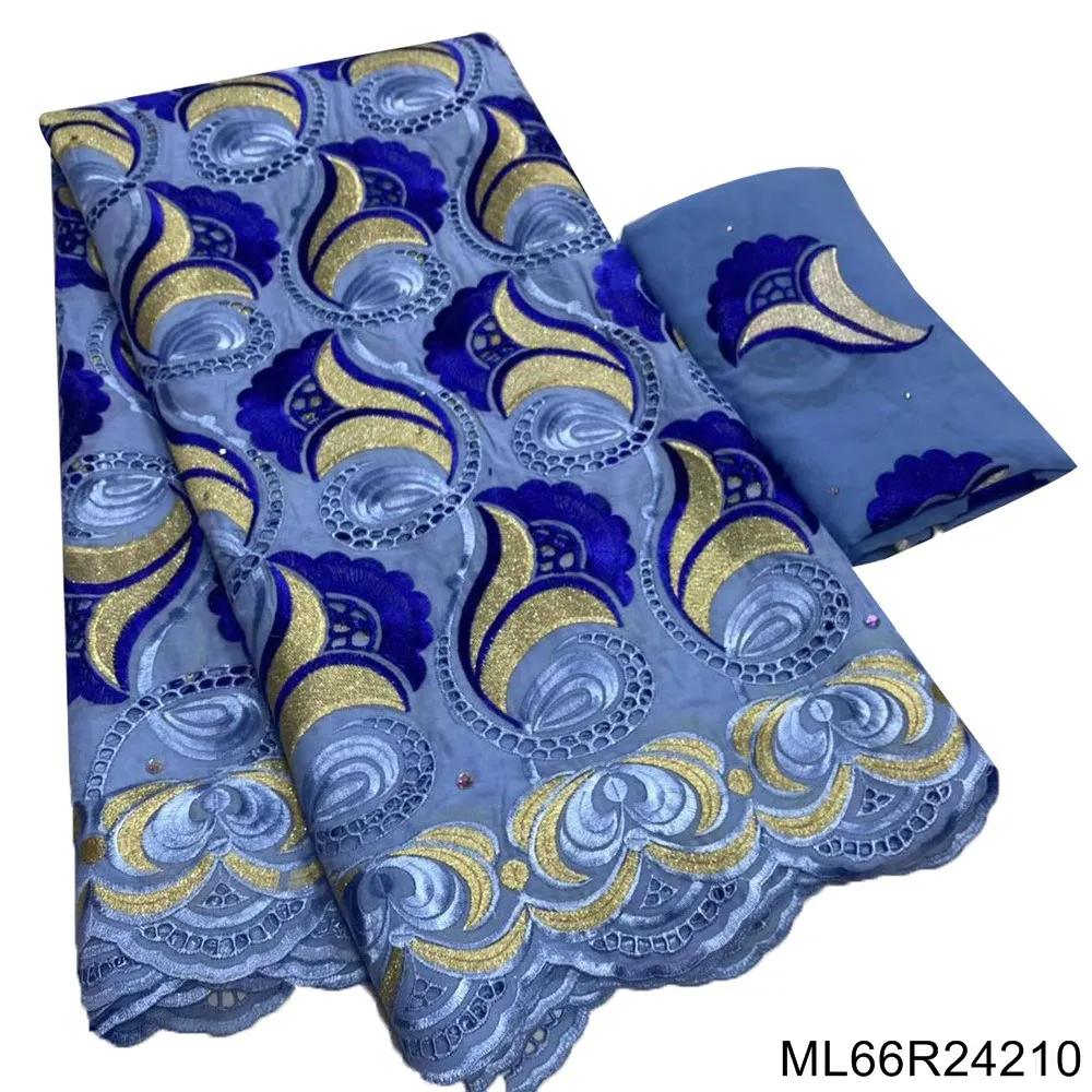 

2022 африканская швейцарская вуаль, французское кружево с камнями, искусственный нигерийский хлопок, лосящий материал, Лидер продаж 5 + 2 ярда ML66R242