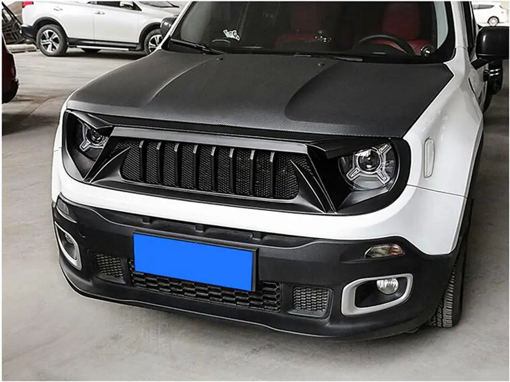 Для Jeep Renegade автомобильный Стайлинг передний бампер Сетка декоративная накладка наклейки АБС пластик аксессуары 2 шт