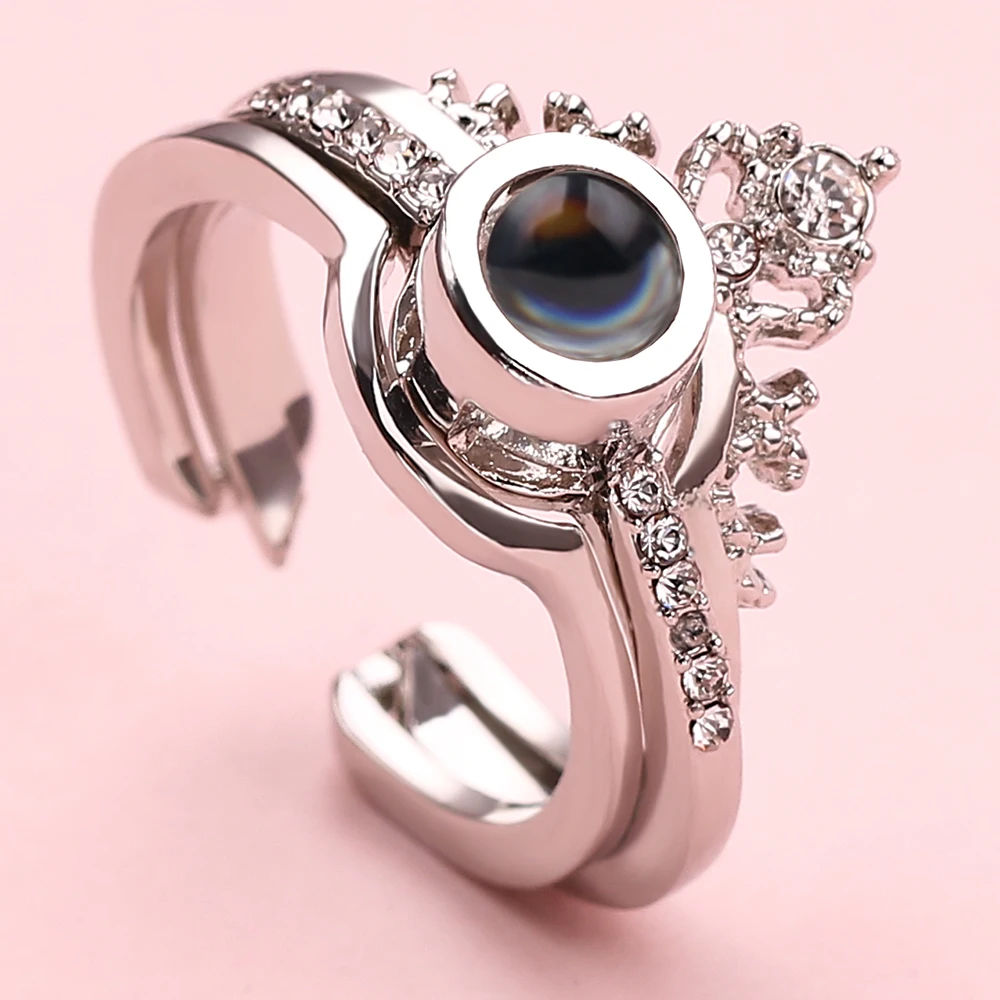 Кольцо Корона королева 100 языков я люблю тебя проекционное кольцо Женское