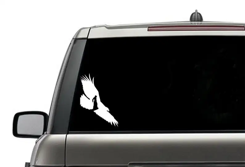 Черная/серебряная наклейка на заднее ветровое стекло Кредо ассасина скачок веры