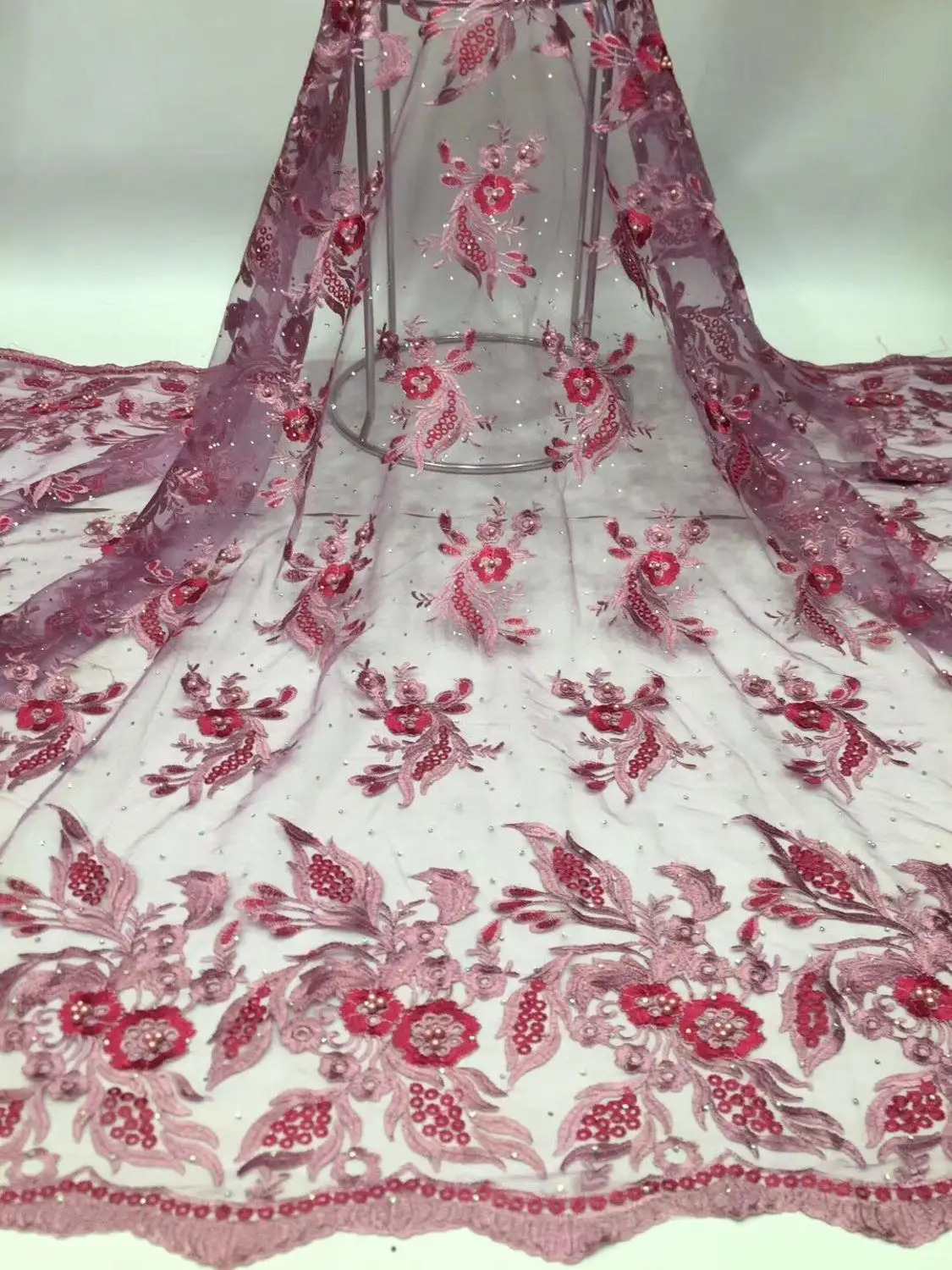 Кружевная ткань Fushia розовая белая черная зеленая новая африканская золотая