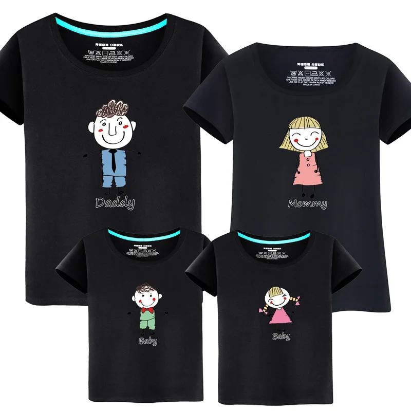 Одинаковые футболки для всей семьи Одежда Мама и я родителей детей Летние