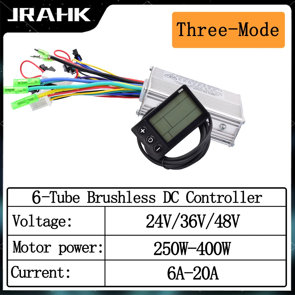 

JRAHK Electric Scooter Controller With LCD Display E-Bike Brushless Motors 24V-36V-48V 250W-400W For Bicycle Accessories