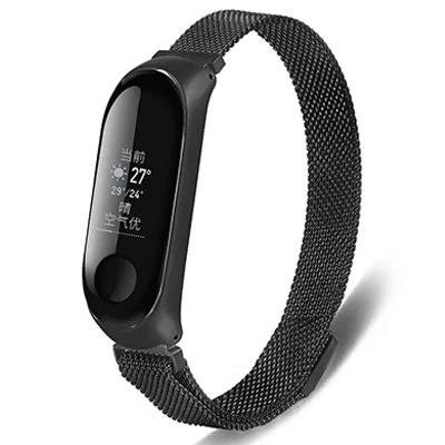 Для mi band 3 металлический ремешок для Xiao mi Ремешок Браслет без винтов для Xiao mi Band 3 браслет Correa для Xiao mi Band 3 браслет на запястье - Цвет: Black 03