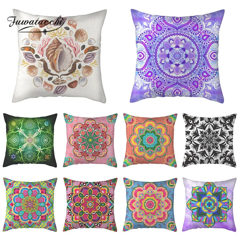 Фуватакчи льняные подушки бохо мандала подушка в богемном стиле Наволочка