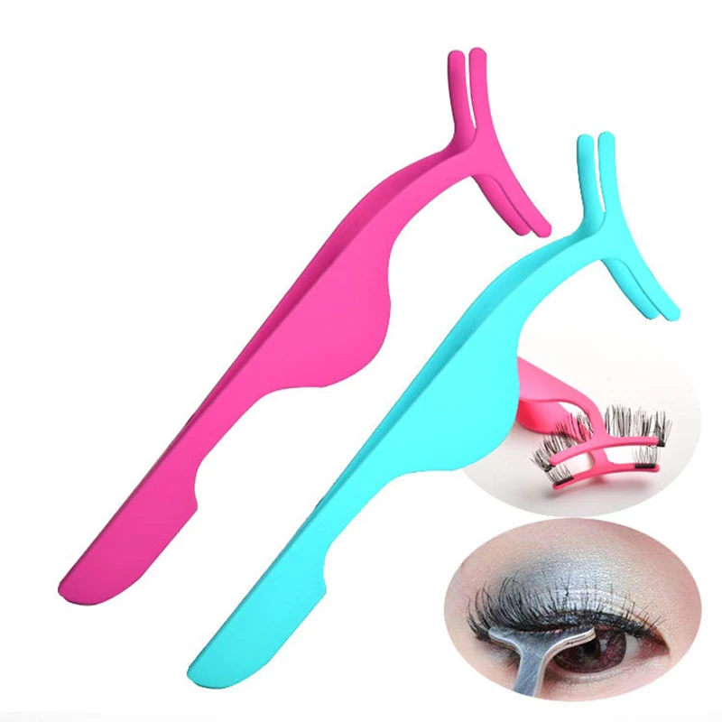 

1PC False Eyelash Tweezers False Eyelashes Applicator Eyelash Extension Curler Nipper Auxiliary Clamp Makeup Forceps Tools