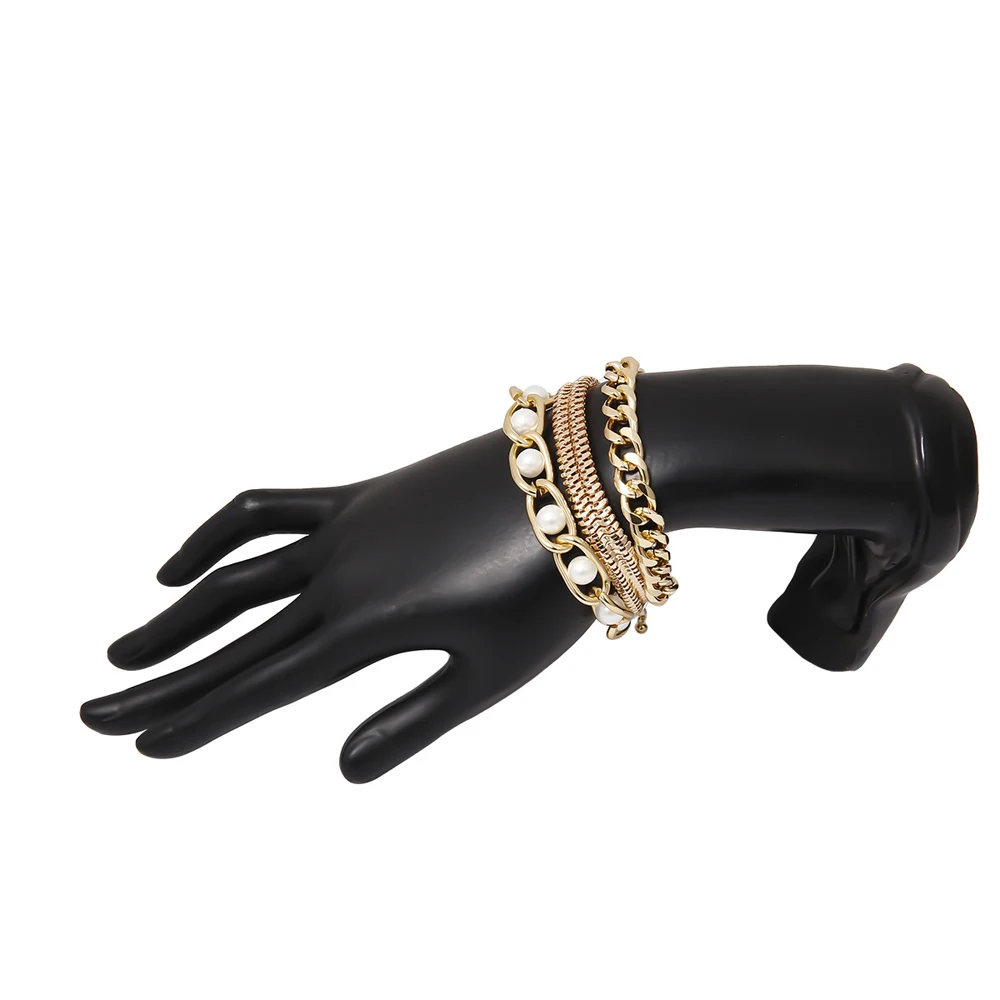 3 шт./компл. металлический браслет в стиле панк креативный с искусственным