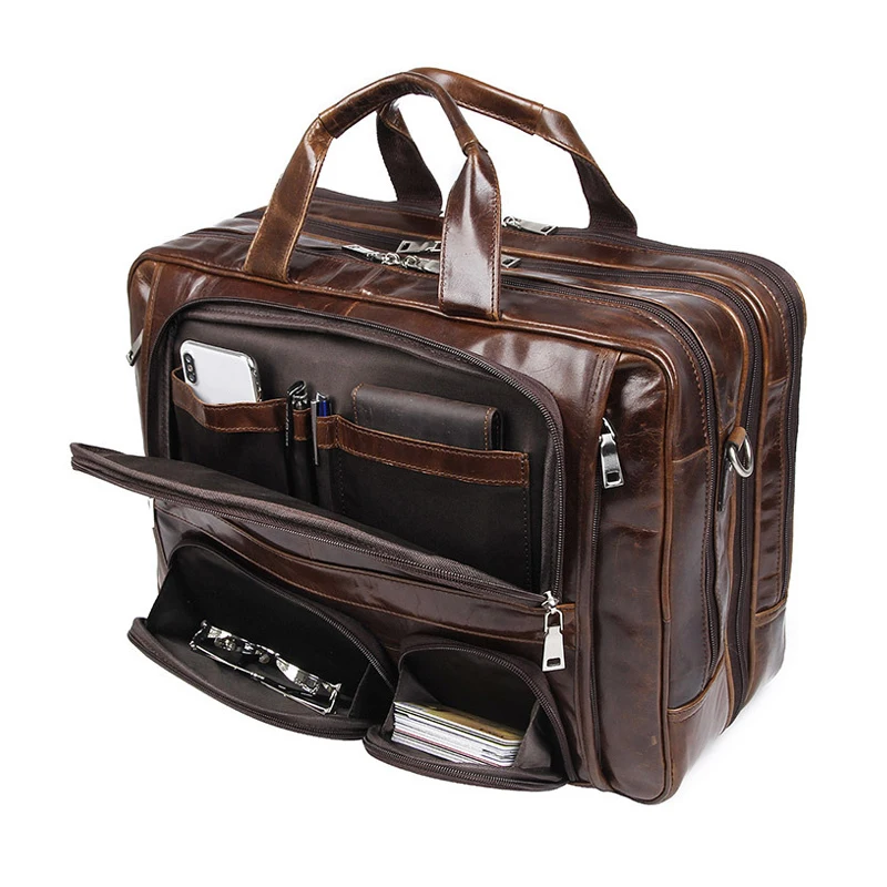 للبيع حقيبة رجالي صغيرة من الجلد الطبيعي كمبيوتر محمول للأعمال حقيبة حاسوب منظم وثائق حقيبة يد الكتف رسول سفر حقيبة