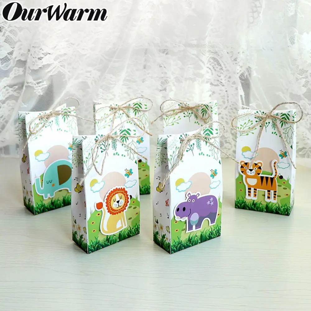OurWarm 6/12 шт Животные вечерние Бумага конфетная Подарочная сумка подарки для