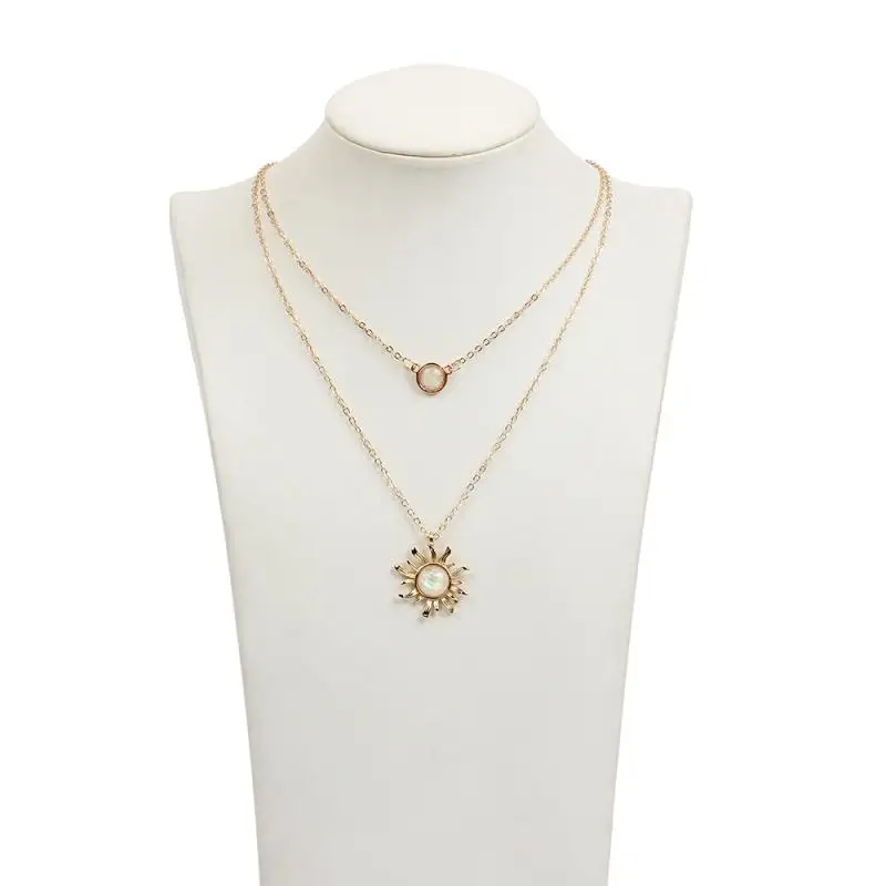 Топ для девочек многослойное платье с рисунком &quotПодсолнух&quot ожерелье женщин