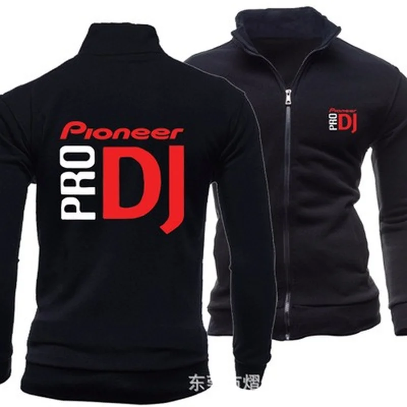 

NEW Fashion Spring Autumn Men Jacket Pioneer PRO DJ Logo No cap Sweatshirt Hoody Fleece Cotton Zipper Hoodies Male Clothing