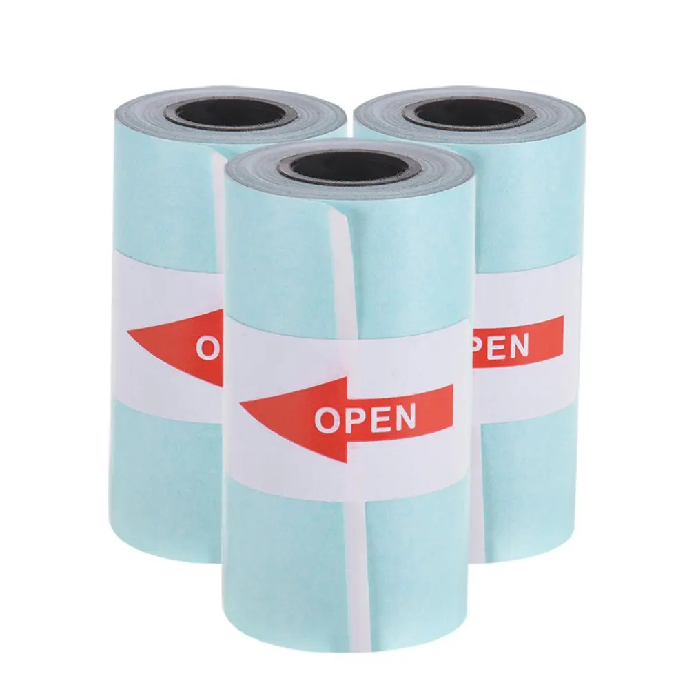 

3 Roll Printable Sticker Paper Roll Direct Thermal Paper with Self-adhesive 57*30mm for PeriPage A6 Pocket Thermal Printer