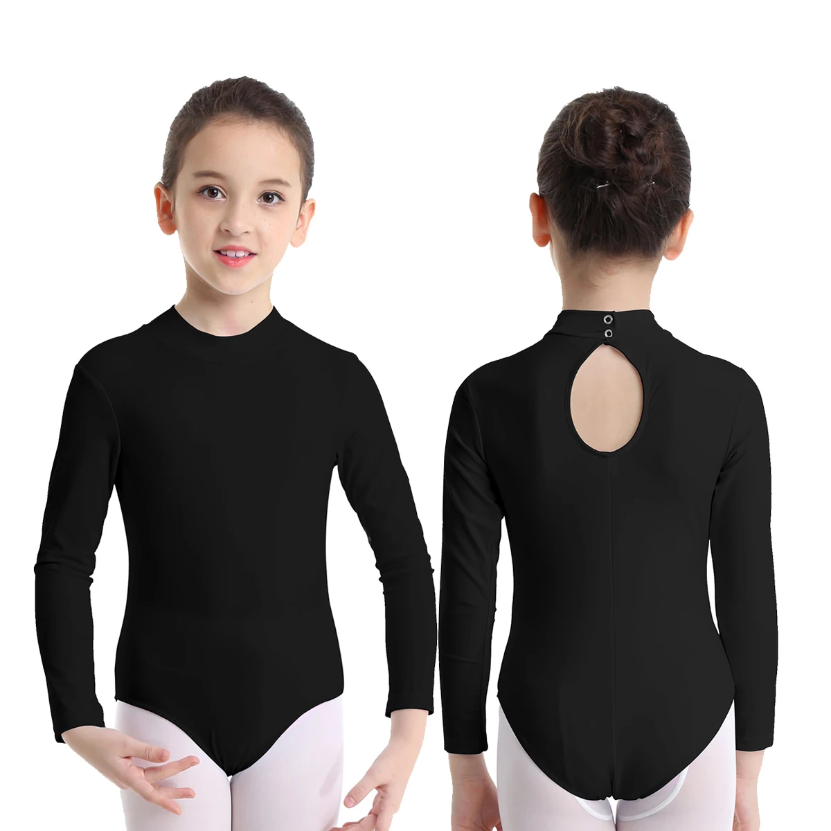 

Kids Girls Ballet Leotard Gymnastics Leotards Long Sleeves Mock Neck Dance Leotard Jumpsuit Unitard Dancing Training Costume