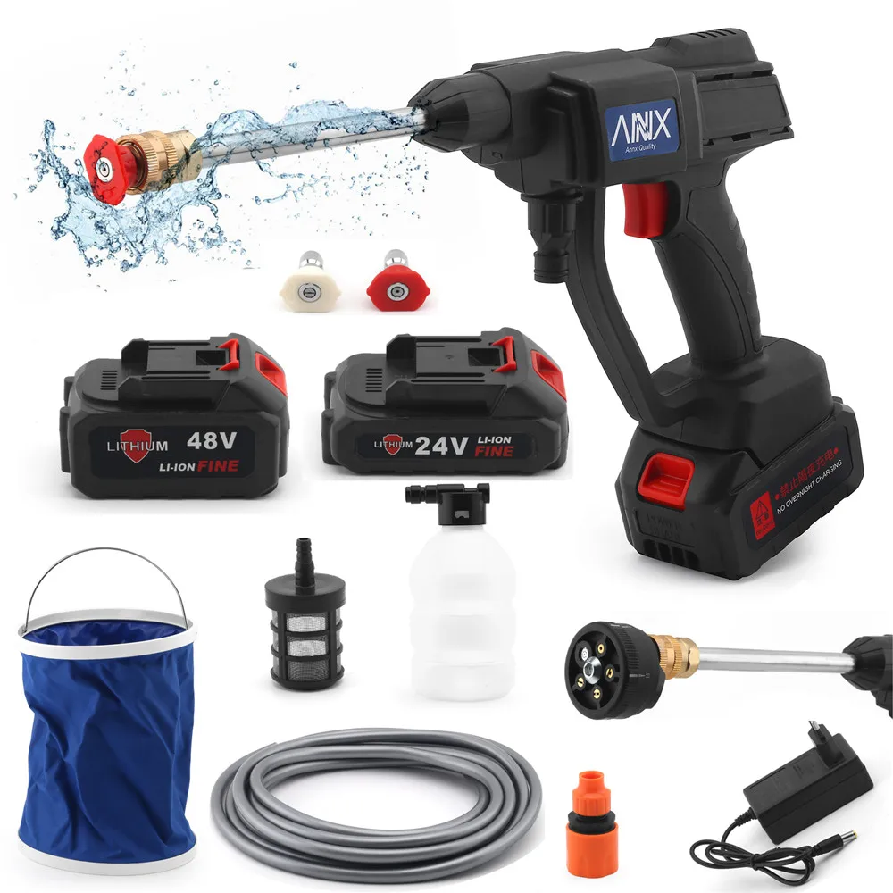 

15000mAh Cordless Power Washer High Pressure Portable Car Washer Gun Auto Spray Garden Water Jet Cleaning Tools BAG052