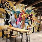 Самоклеящиеся Настенные обои на заказ, в стиле ретро, хип-хоп, для уличного танца, граффити, для музыки, бара, танцевальной комнаты, фоновые настенные фрески