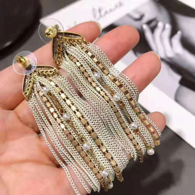 Бутик аморта цветочный дизайн кисточки изысканные ретро серьги