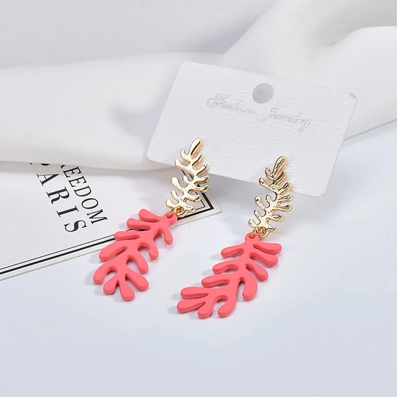 Серьги в виде листьев корейского персонажа серьги из сплава аксессуары сделай