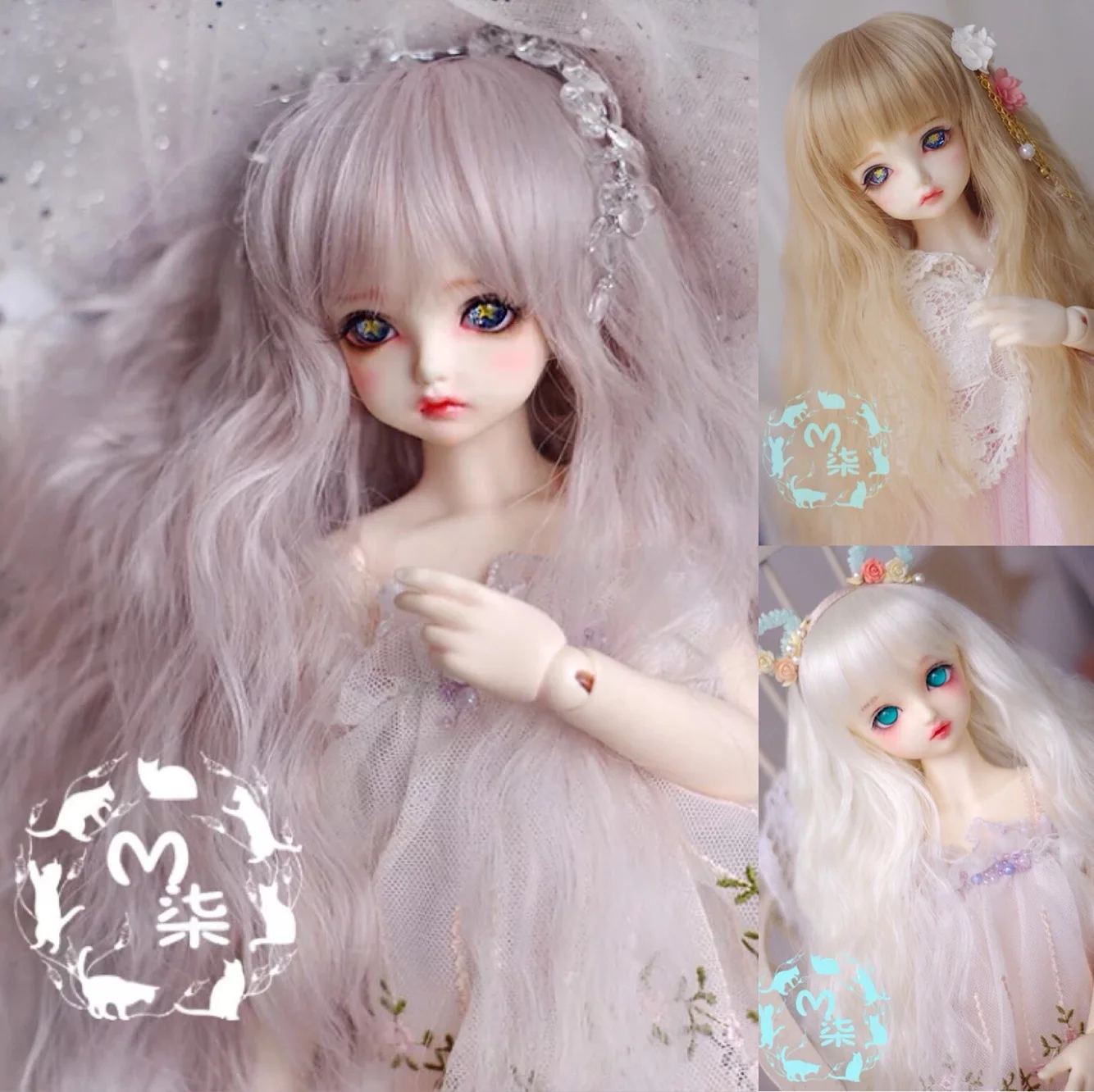 

BJD Doll Wig High Temperature Silk Long Curly Hair wigs 1/3 1/4 1/6 1/8 BJD SD DD MSD MDD YOSD doll wigs doll accessories